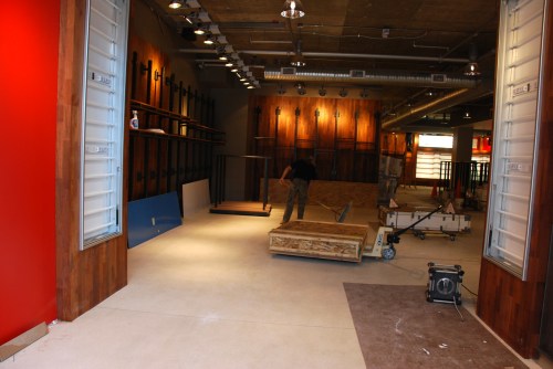 Entryway of North Face under construction on M St.