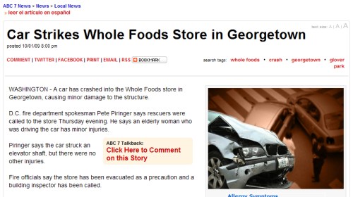 Note to Journalists: There's no Whole Foods in Georgetown
